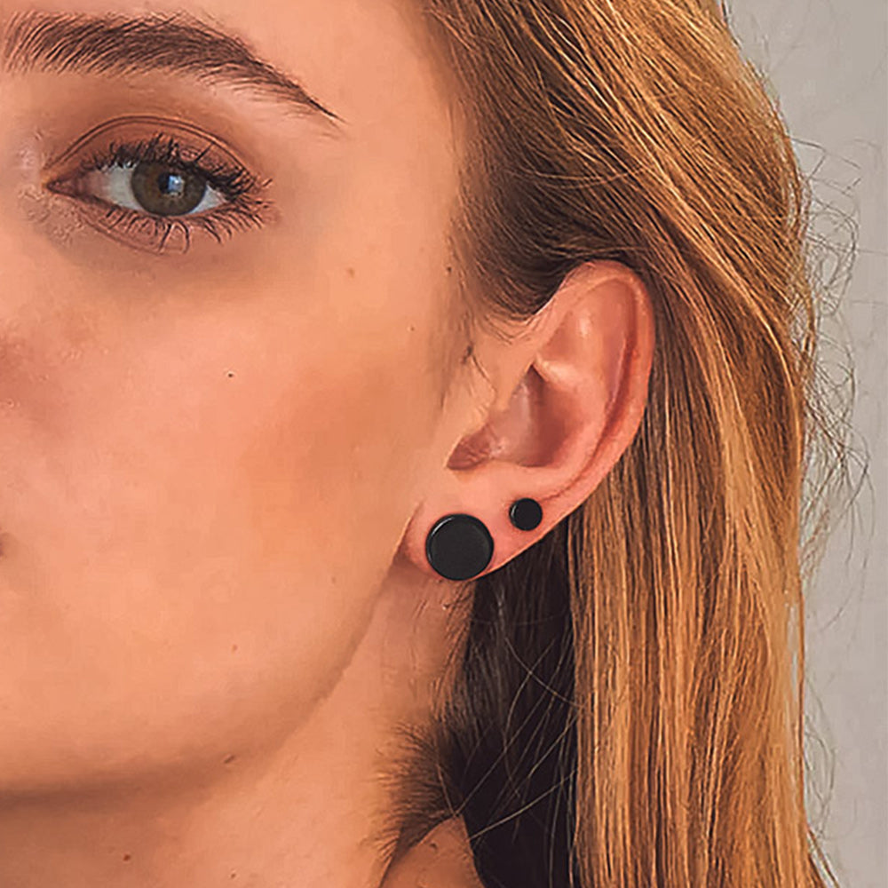 6 Pairs Punk Round Stud Earrings Set for