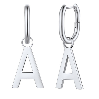 Hypoallergenic Initial Letter Dangle Earrings for