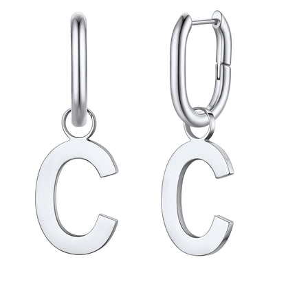 Hypoallergenic Initial Letter Dangle Earrings for