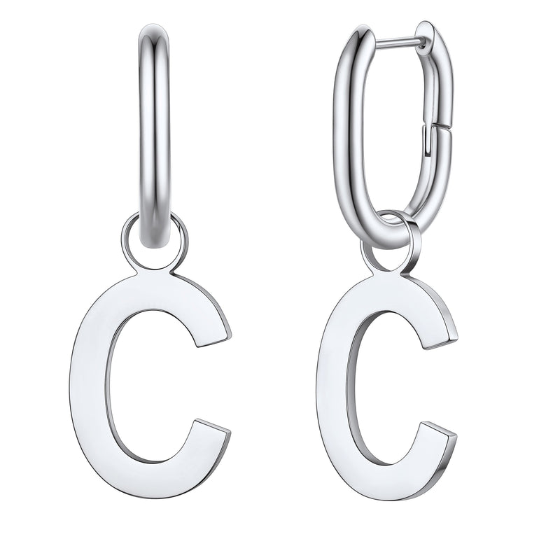 Hypoallergenic Initial Letter Dangle Earrings for