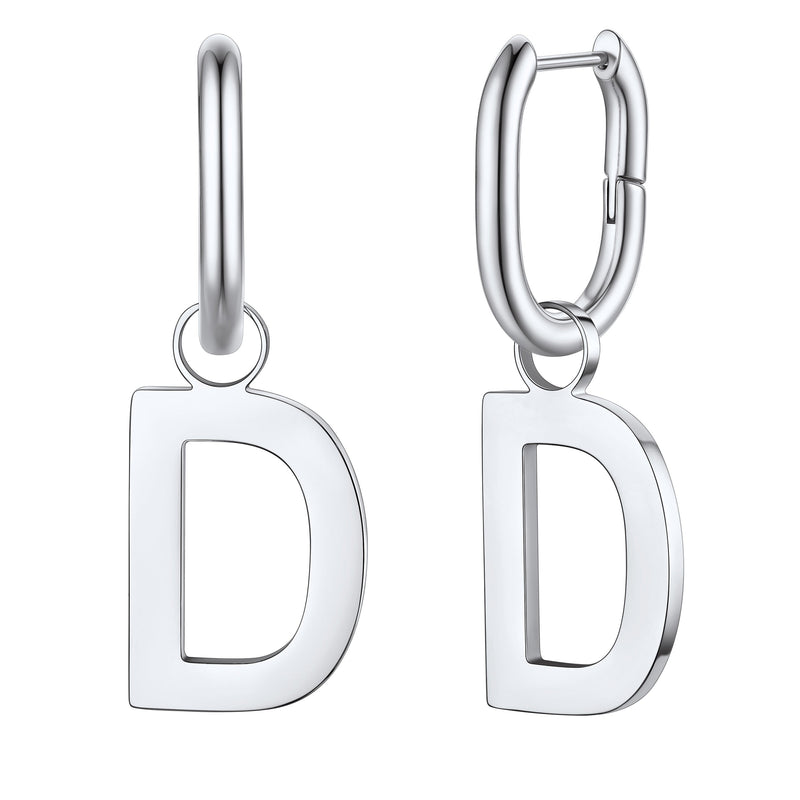 Hypoallergenic Initial Letter Dangle Earrings for