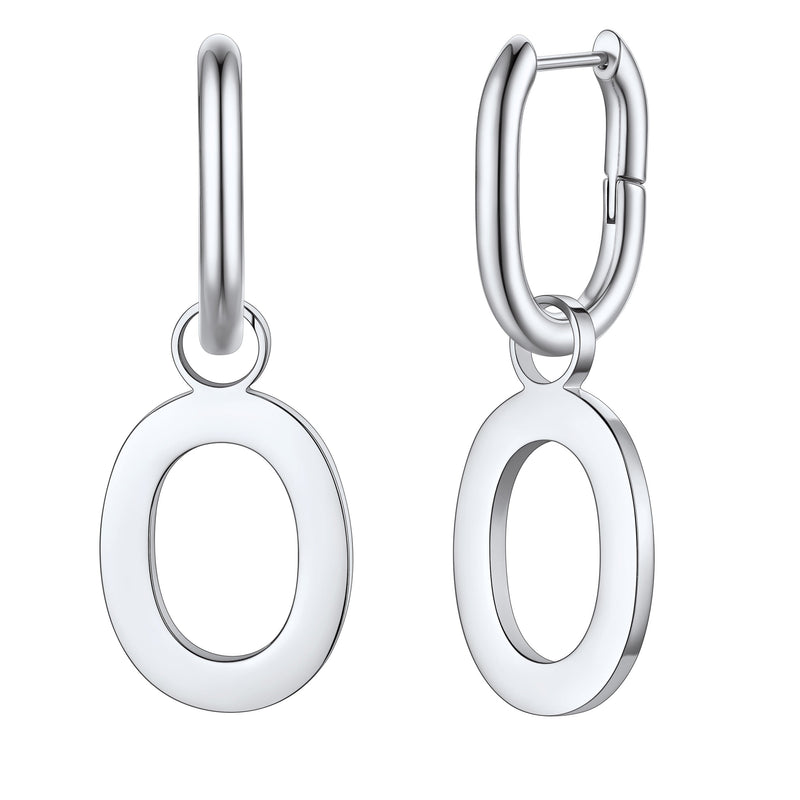 Hypoallergenic Initial Letter Dangle Earrings for