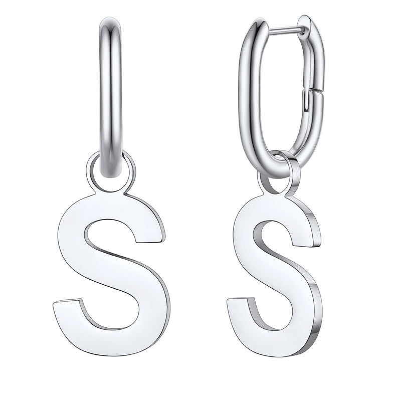 Hypoallergenic Initial Letter Dangle Earrings for