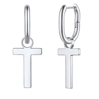 Hypoallergenic Initial Letter Dangle Earrings for