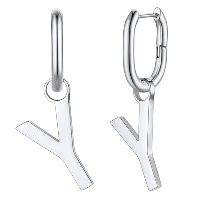 Hypoallergenic Initial Letter Dangle Earrings for