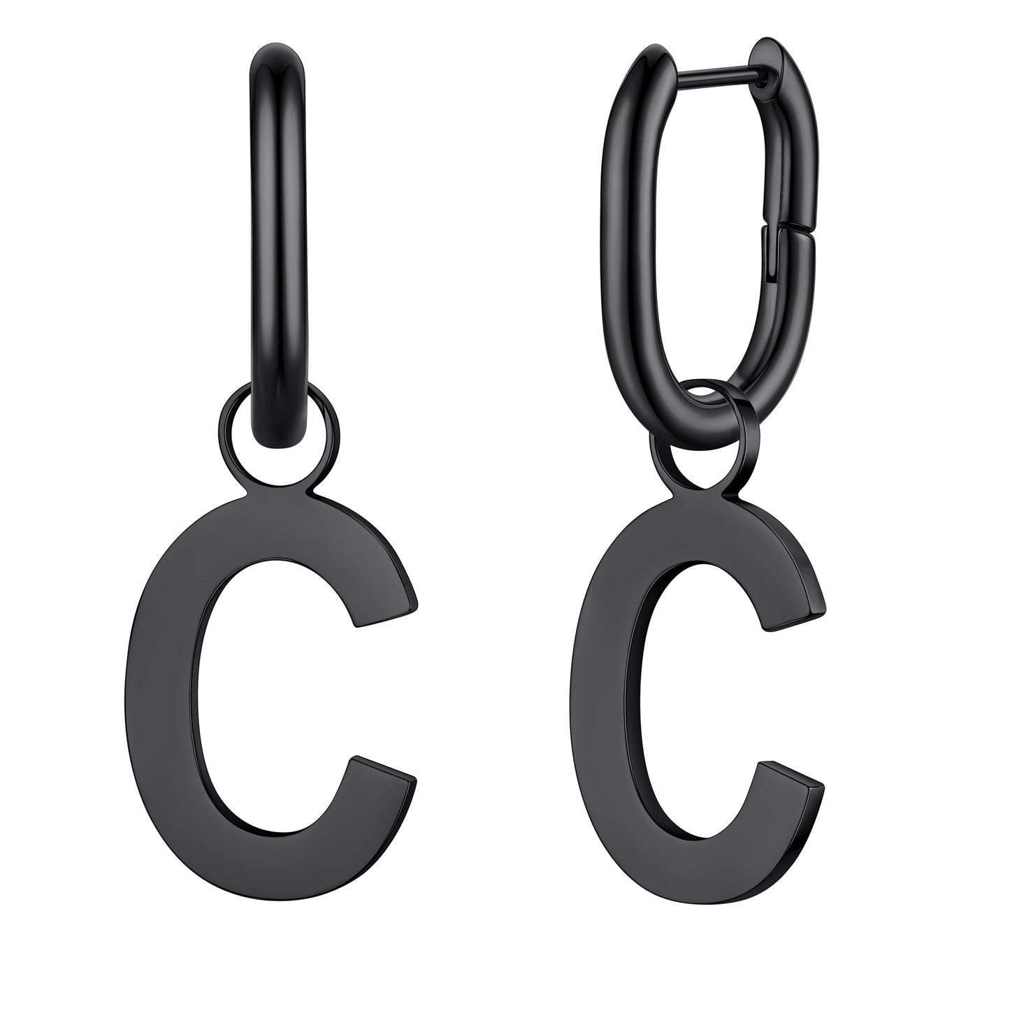 Hypoallergenic Initial Letter Dangle Earrings for