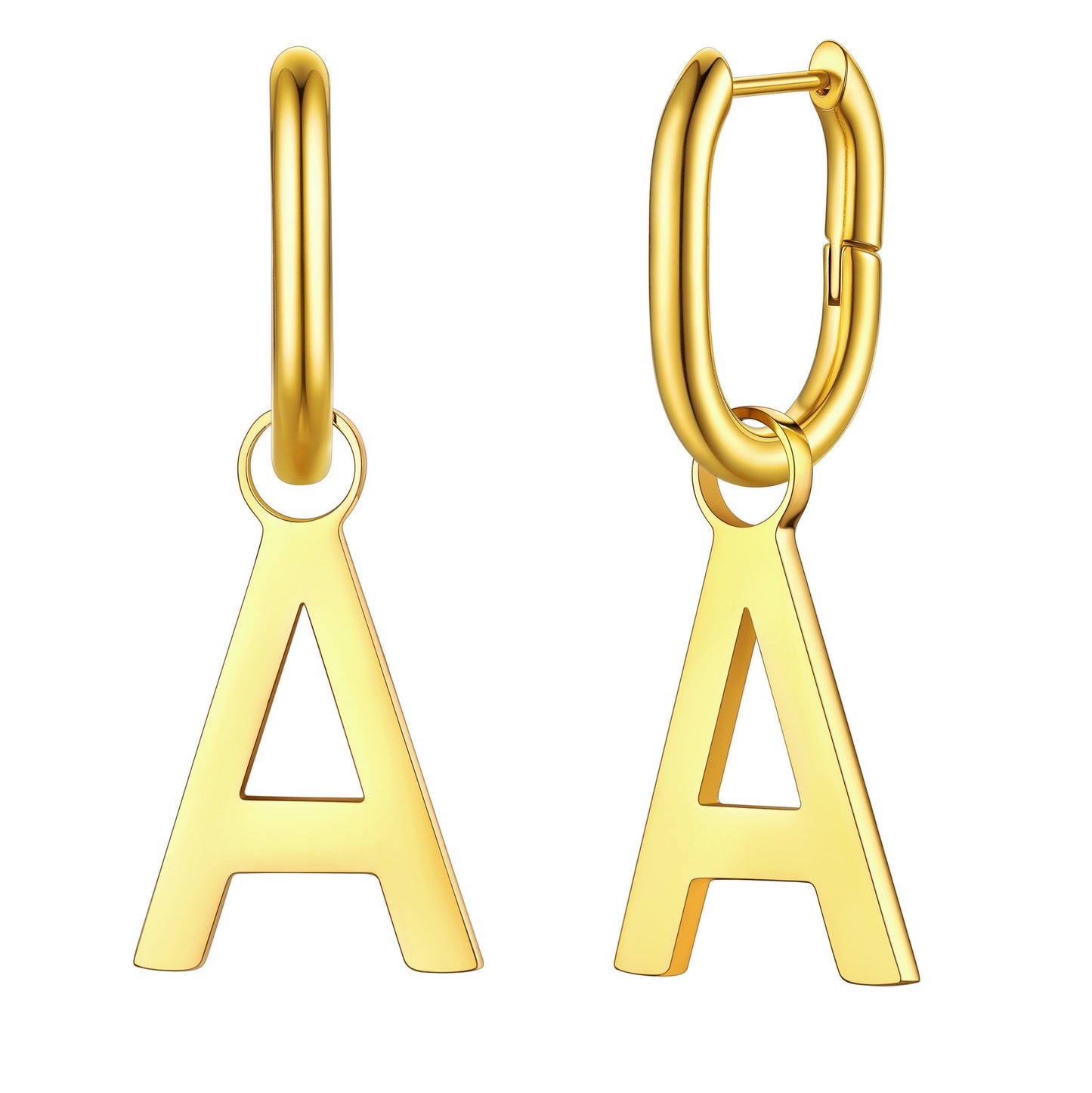 Hypoallergenic Initial Letter Dangle Earrings for