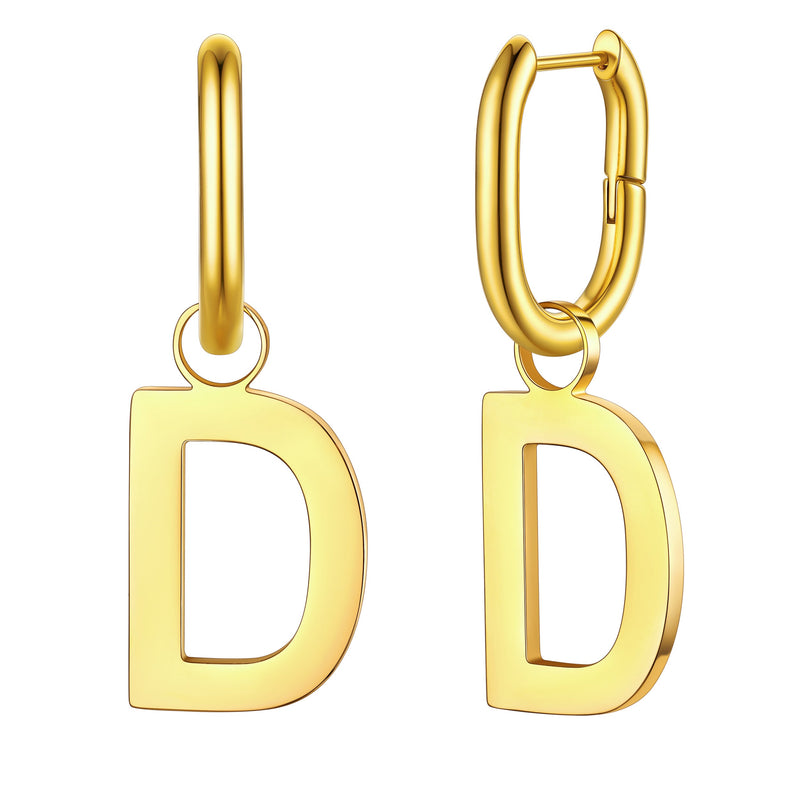 Hypoallergenic Initial Letter Dangle Earrings for