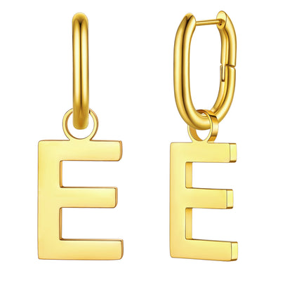 Hypoallergenic Initial Letter Dangle Earrings for