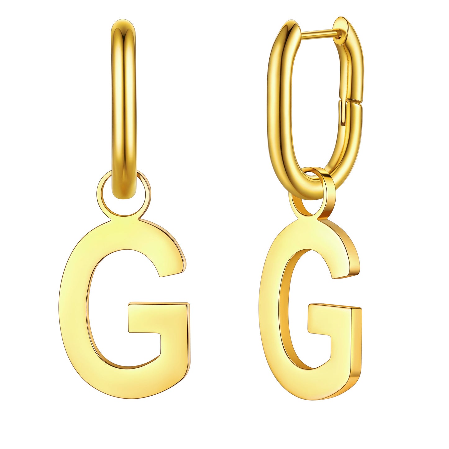 Hypoallergenic Initial Letter Dangle Earrings for