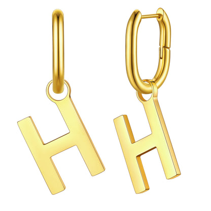 Hypoallergenic Initial Letter Dangle Earrings for