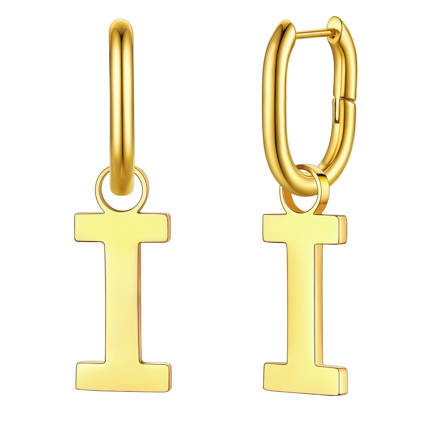Hypoallergenic Initial Letter Dangle Earrings for