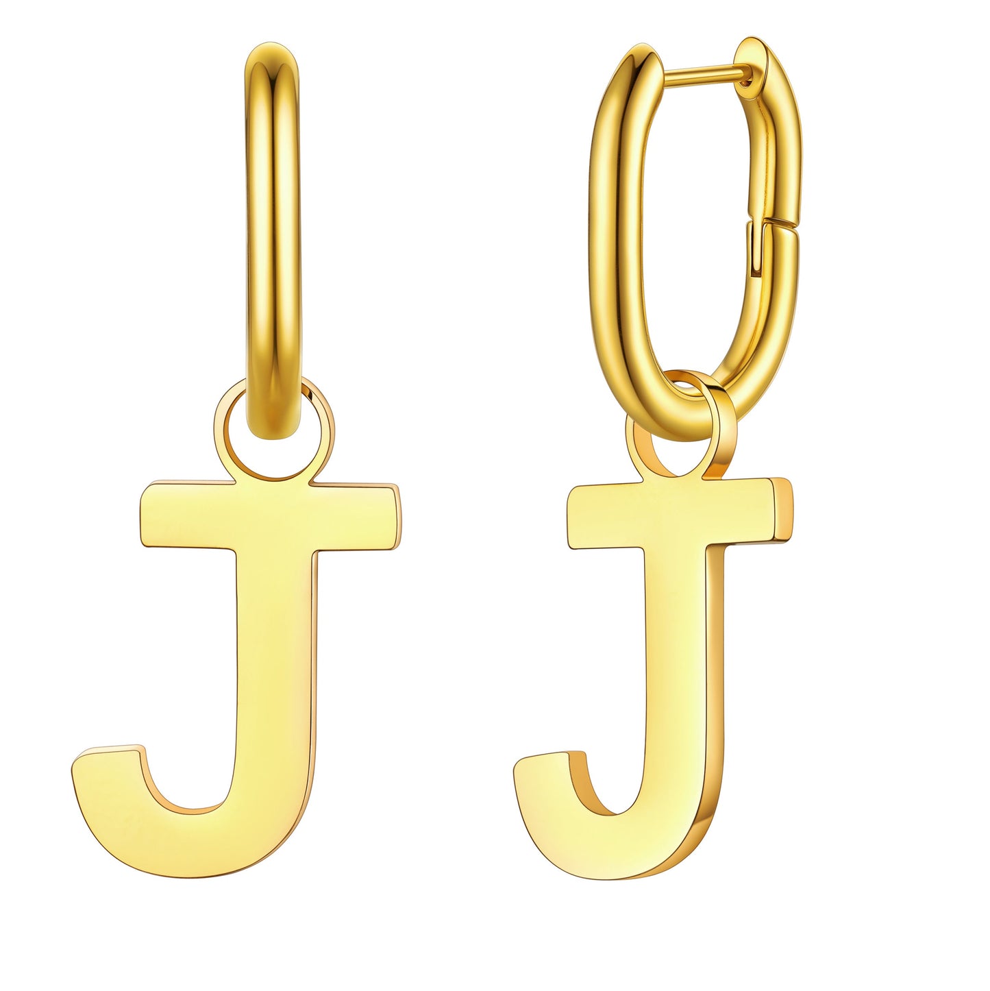 Hypoallergenic Initial Letter Dangle Earrings for
