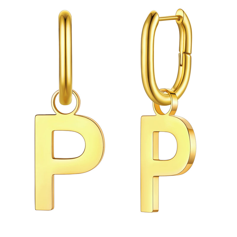 Hypoallergenic Initial Letter Dangle Earrings for