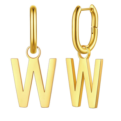 Hypoallergenic Initial Letter Dangle Earrings for