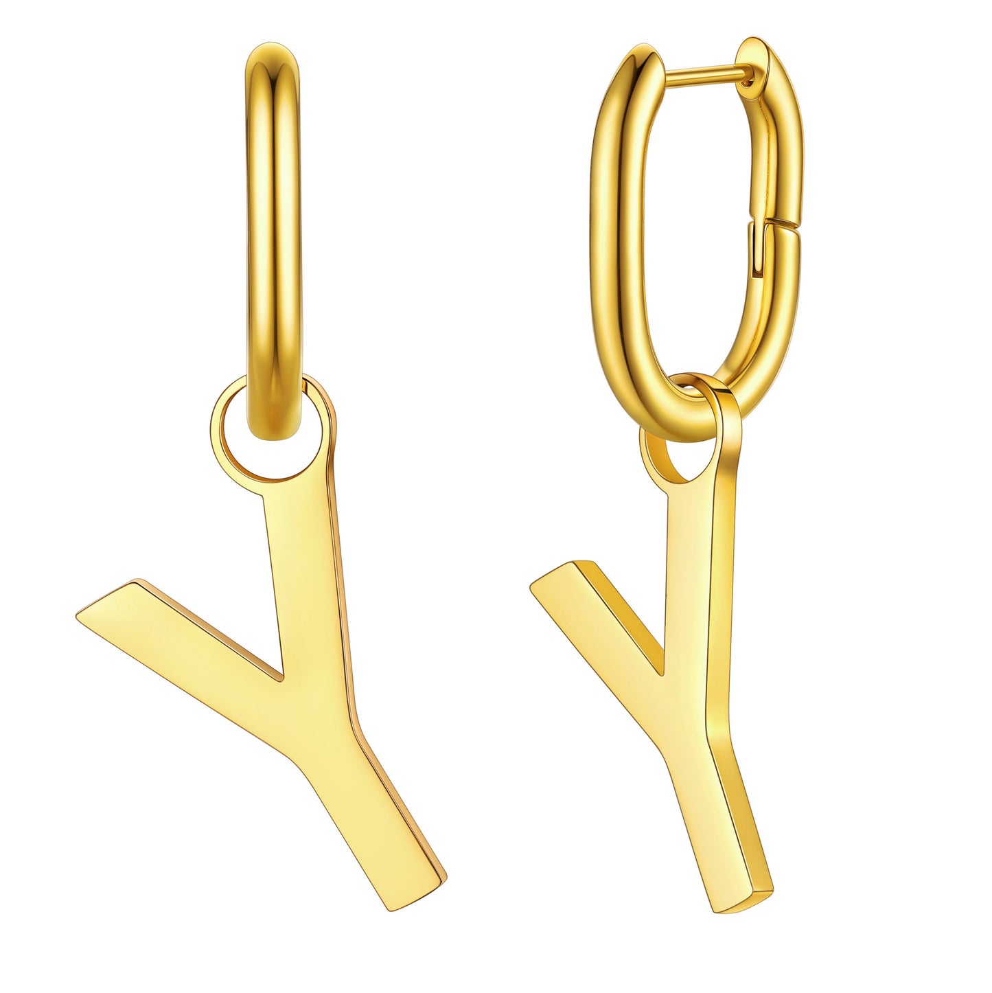Hypoallergenic Initial Letter Dangle Earrings for