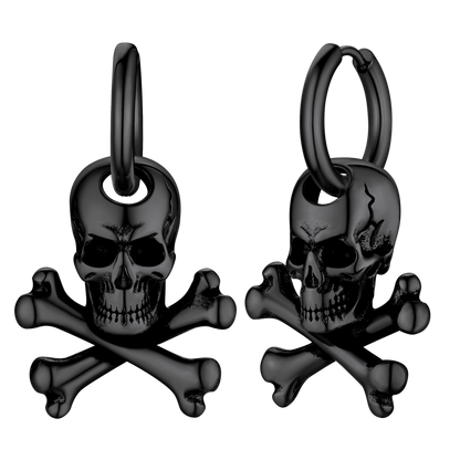 Punk Skull Crossbone Hoop Earrings Gift for