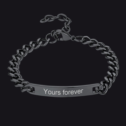 7mm Customized Id Cuban Chain Link Bracelet Gift for