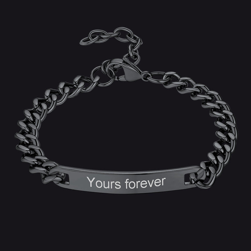 7mm Customized Id Cuban Chain Link Bracelet Gift for