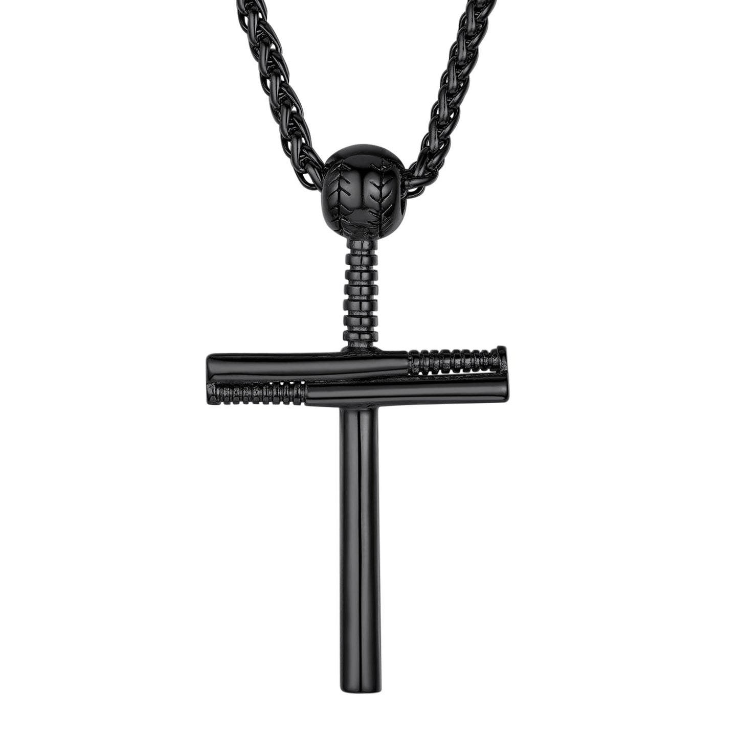 Baseball Bat Cross Necklace Sport Pendant for