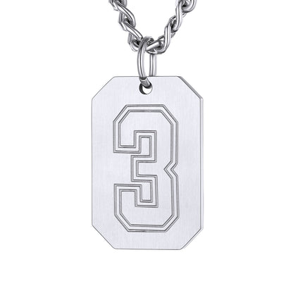 Custom Baseball Jersey Number Dog Tag Necklace for Sport