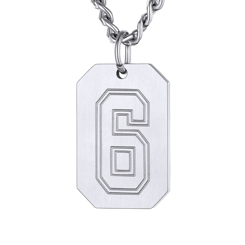Custom Baseball Jersey Number Dog Tag Necklace for Sport