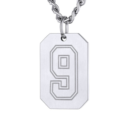 Custom Baseball Jersey Number Dog Tag Necklace for Sport