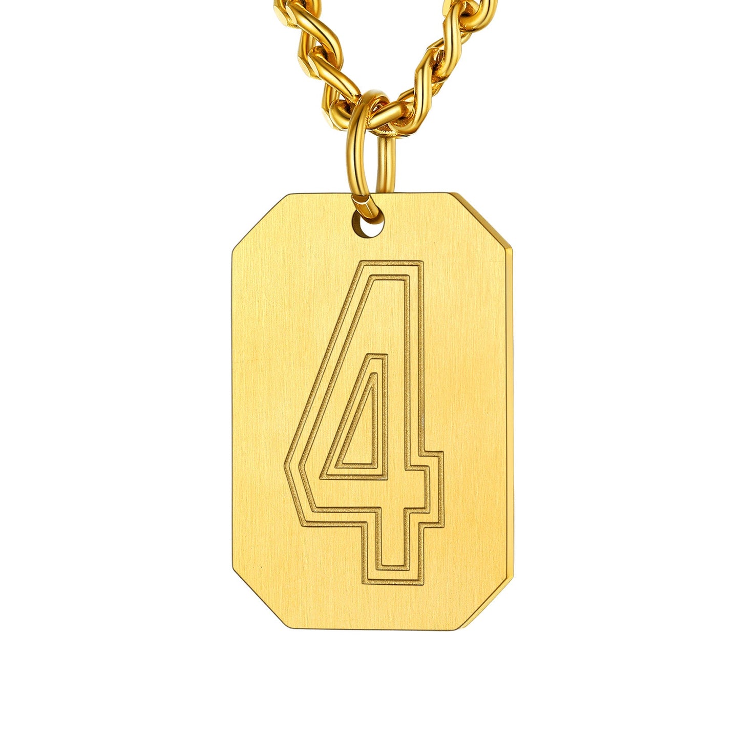 Custom Baseball Jersey Number Dog Tag Necklace for Sport