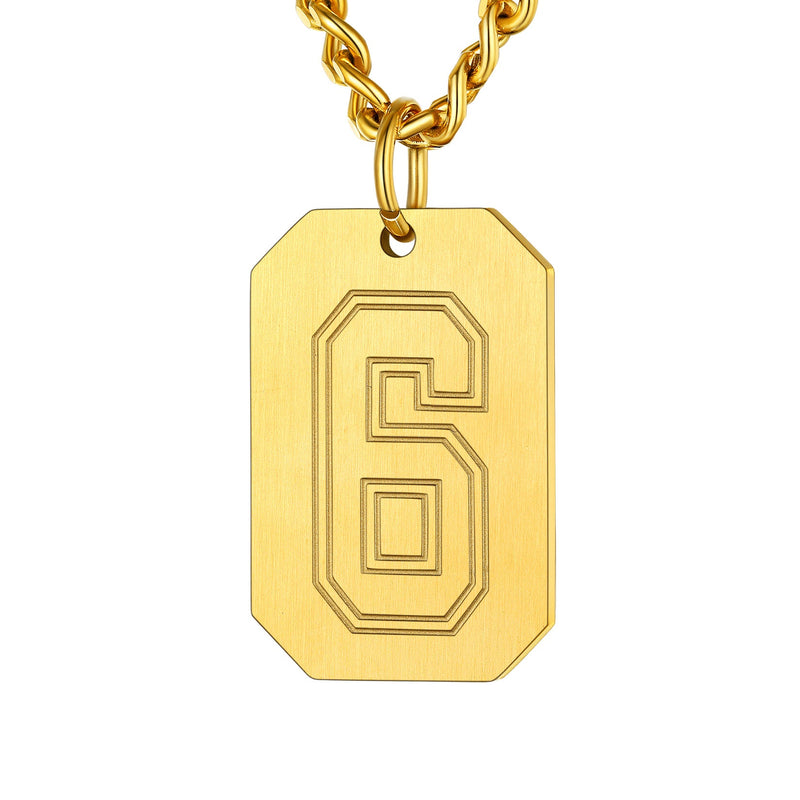 Custom Baseball Jersey Number Dog Tag Necklace for Sport