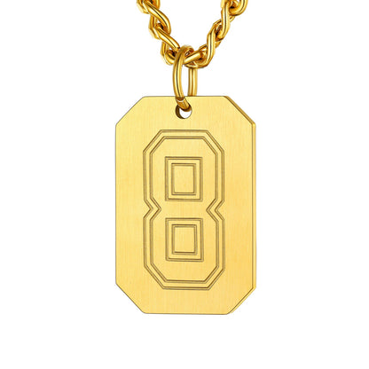Custom Baseball Jersey Number Dog Tag Necklace for Sport