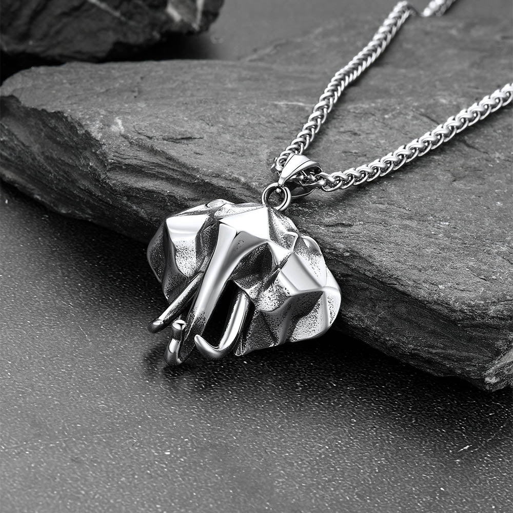 Stainless Steel African Elephant Necklace for