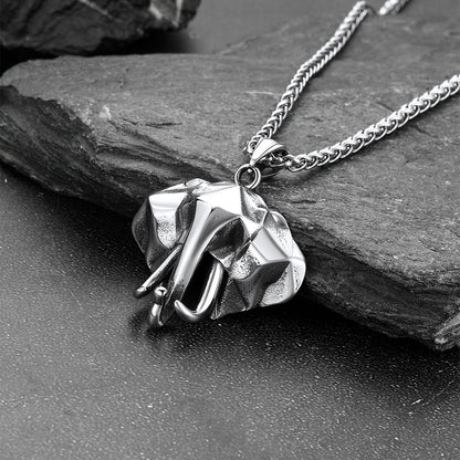 Stainless Steel African Elephant Necklace for