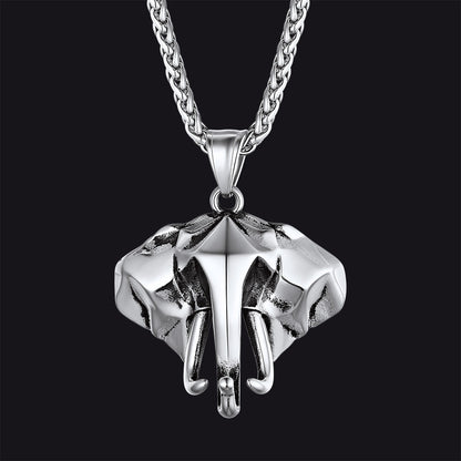 Stainless Steel African Elephant Necklace for