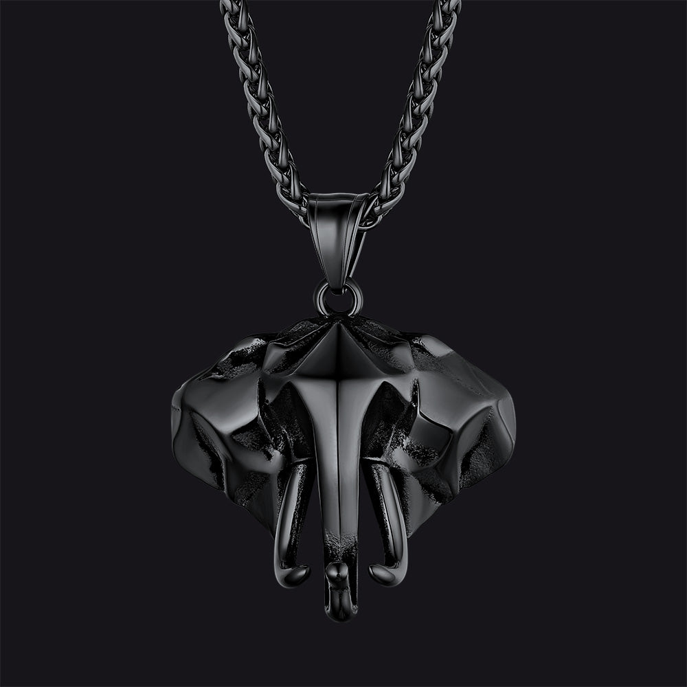Stainless Steel African Elephant Necklace for