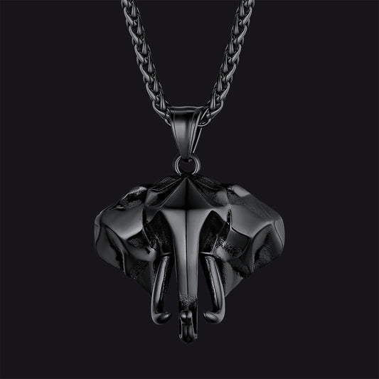 Stainless Steel African Elephant Necklace for