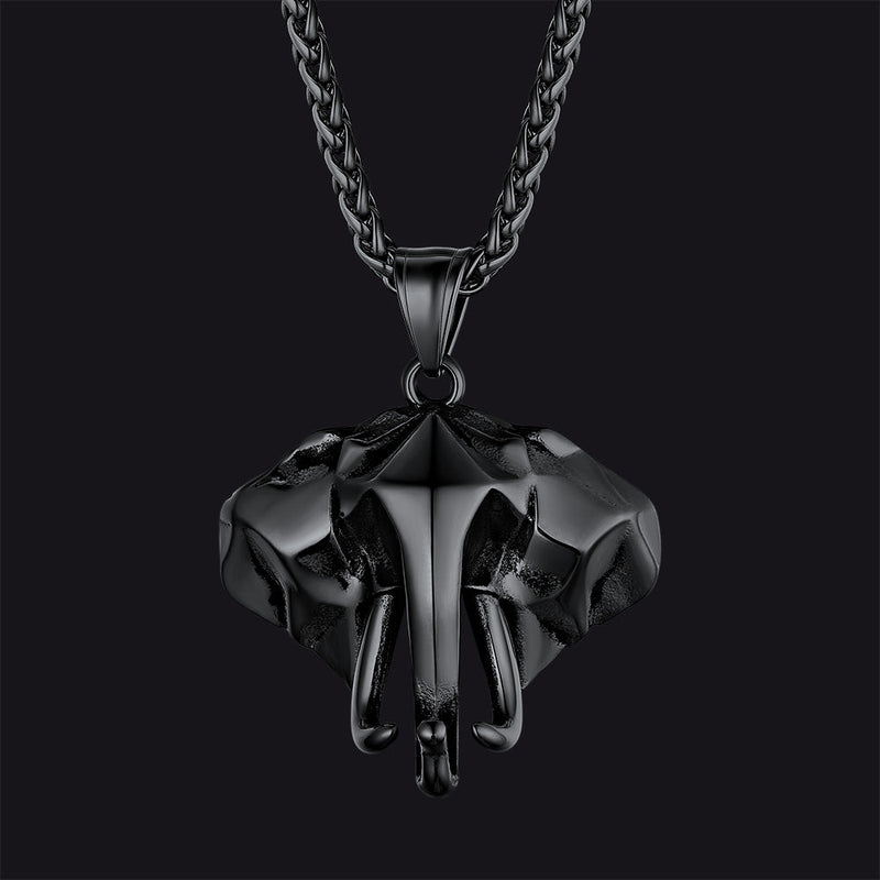 Stainless Steel African Elephant Necklace for