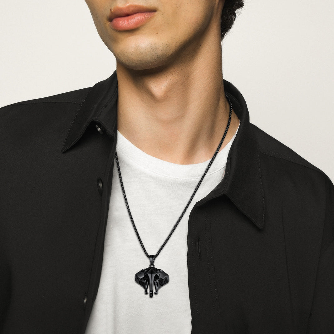 Stainless Steel African Elephant Necklace for