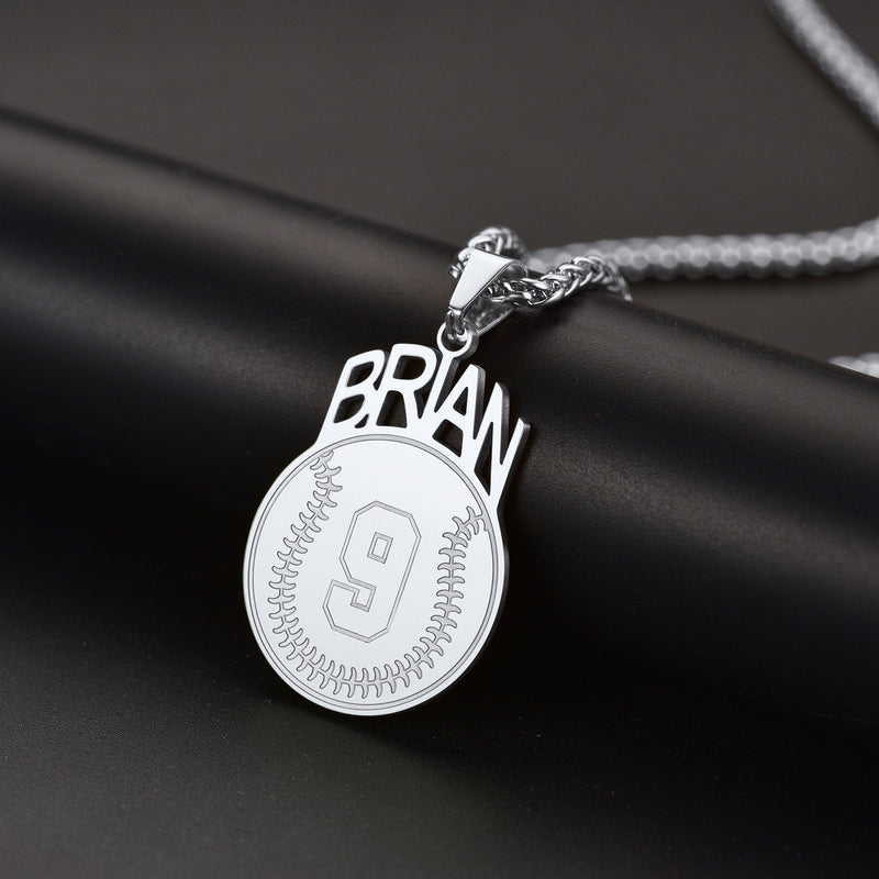 Custom Sports Necklace Name Tag With Jersey Number for Fans Athlete