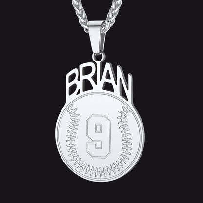 Custom Sports Necklace Name Tag With Jersey Number for Fans Athlete