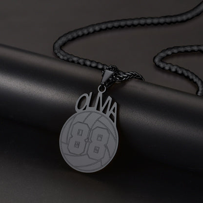 Custom Sports Necklace Name Tag With Jersey Number for Fans Athlete