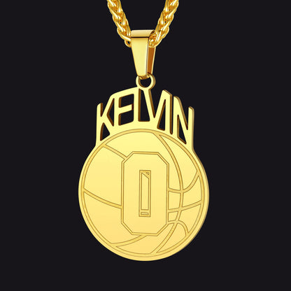 Custom Sports Necklace Name Tag With Jersey Number for Fans Athlete
