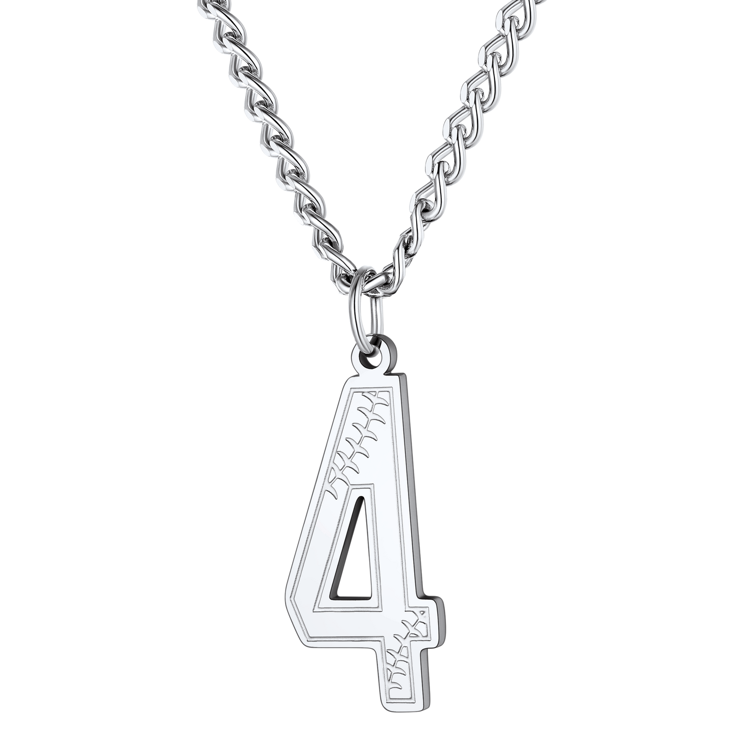 Custom Baseball Jersey Number Pendant Necklace for