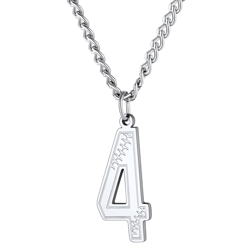 Custom Baseball Jersey Number Pendant Necklace for