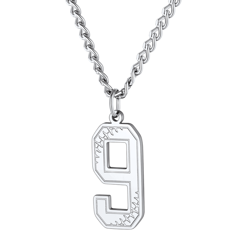 Custom Baseball Jersey Number Pendant Necklace for