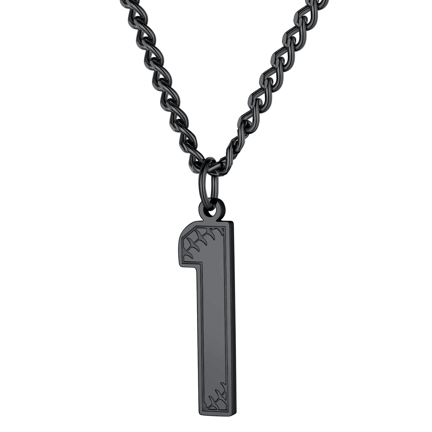 Custom Baseball Jersey Number Pendant Necklace for