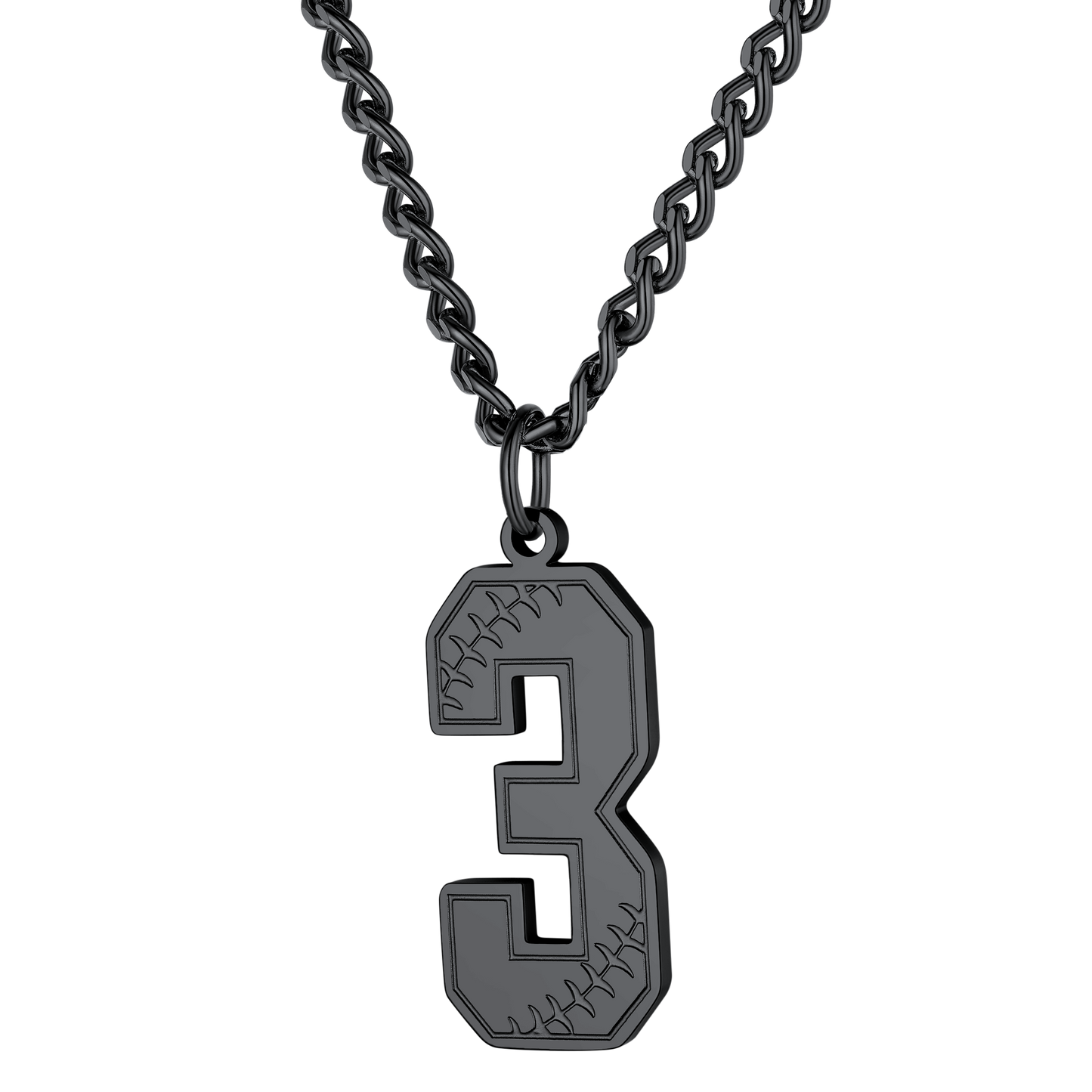 Custom Baseball Jersey Number Pendant Necklace for