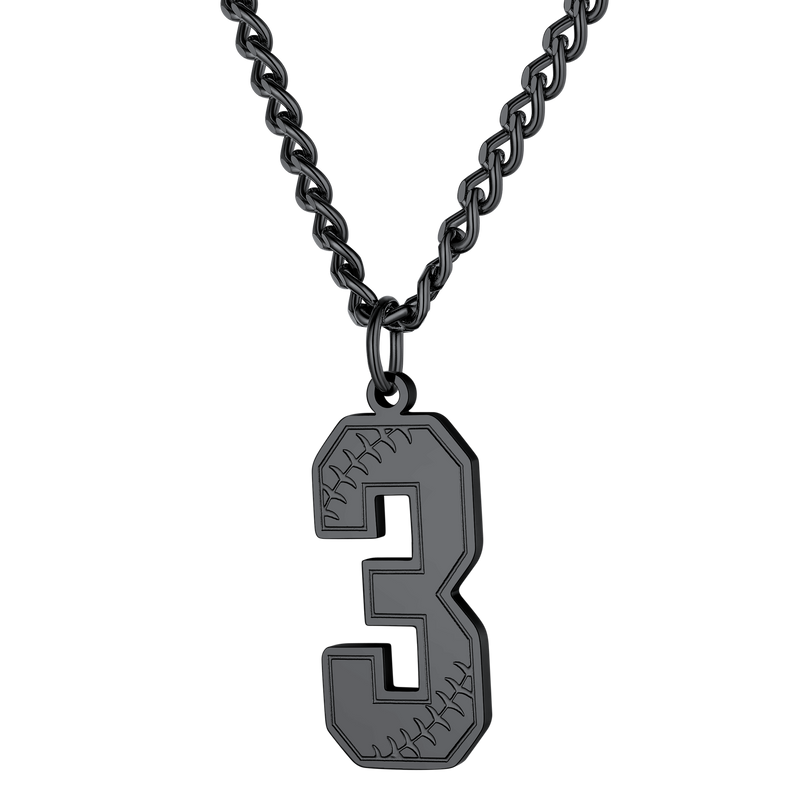Custom Baseball Jersey Number Pendant Necklace for
