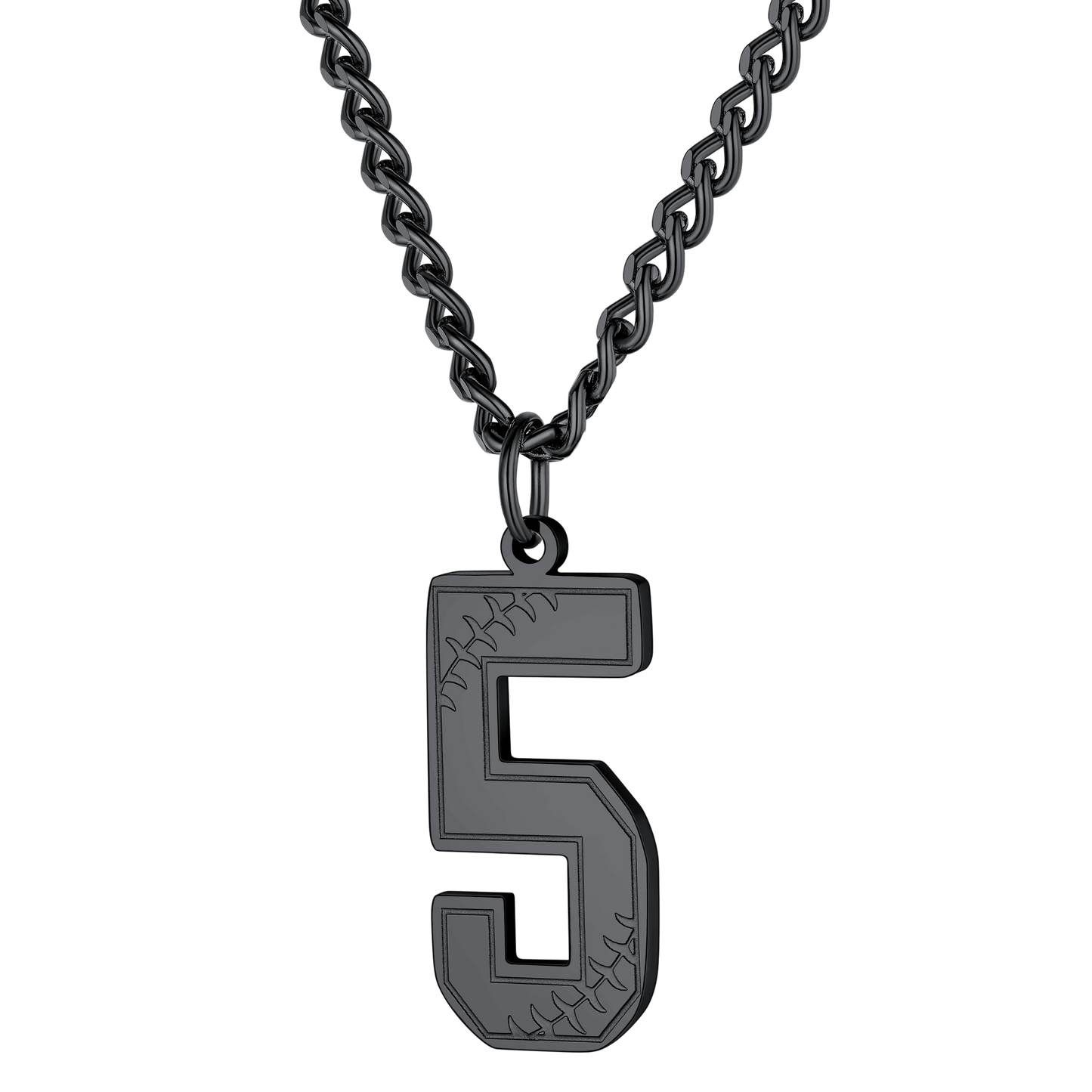 Custom Baseball Jersey Number Pendant Necklace for