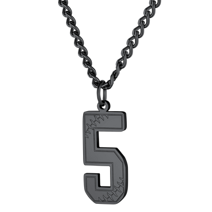 Custom Baseball Jersey Number Pendant Necklace for