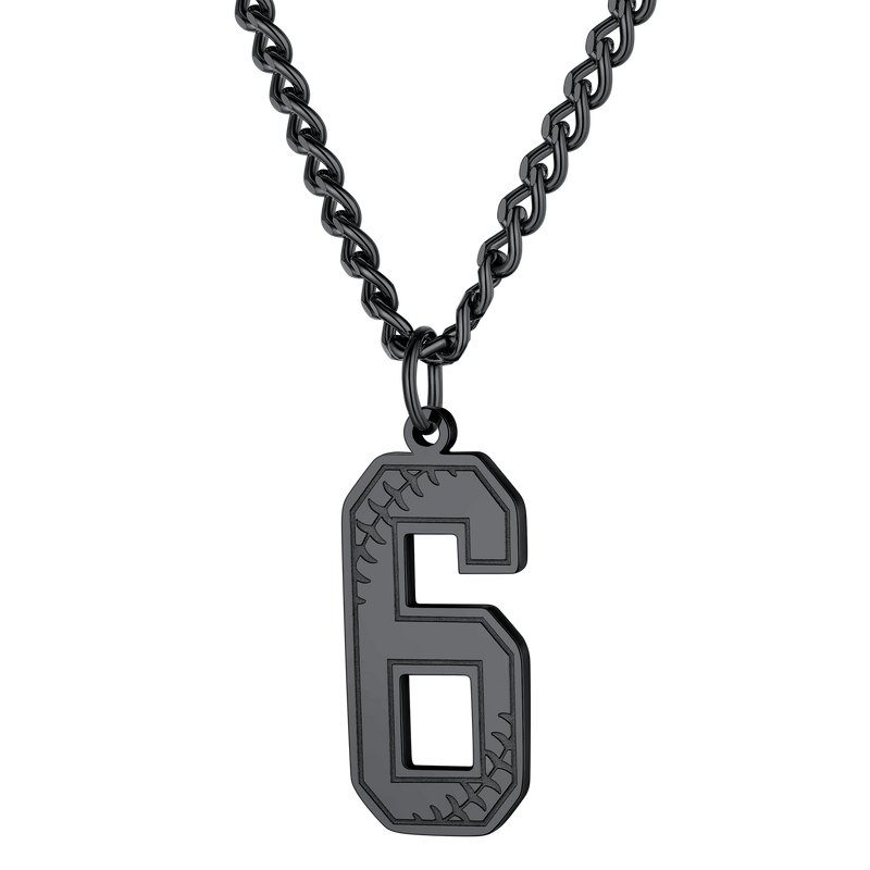 Custom Baseball Jersey Number Pendant Necklace for